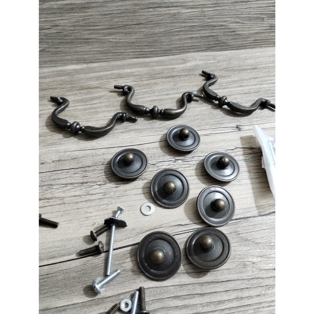 Vtg Drawer Pulls Brass Replacement Set of 3 Furniture Restoration (b6)